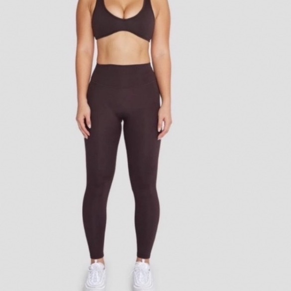 Crop Shop Boutique‎ CSB Serenity Leggings Chocolate Brown High Waisted Medium